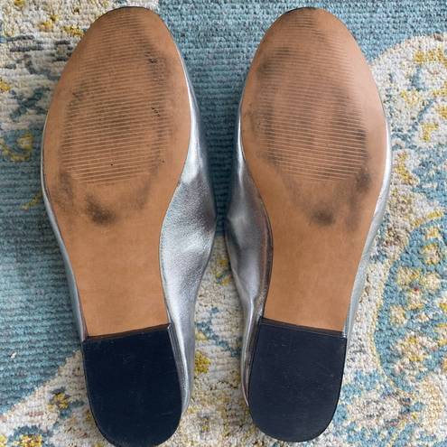 Gap Silver GapLeather Slip On Mules Size 8