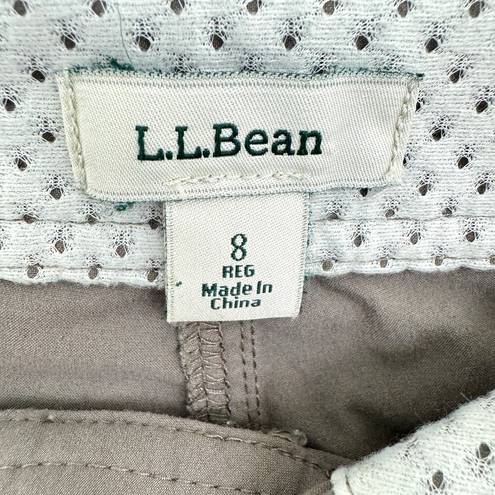 L.L.Bean  Womens Comfort Trail Pants Water Repellant Crop Leg Ash Size 8