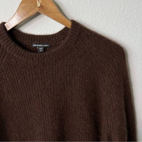 James Perse  Cashmere Brown Rib Raglan Crew Sweater Pullover Womens Size 3 / US L