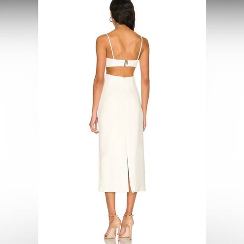 Daisy Misha  Solid White Cut Out Mid-Riff Bustier Midi Dress Size 8