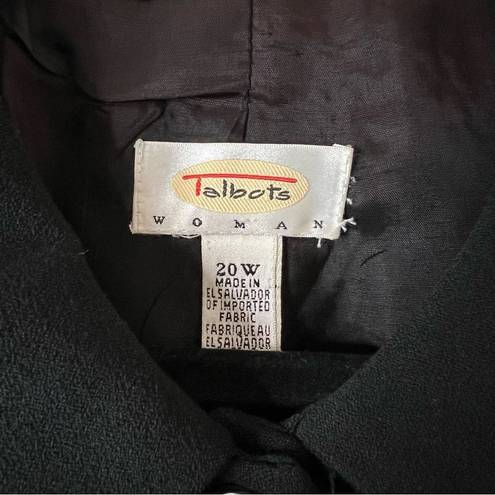 Talbots  Vintage 100% Wool Button Front Blazer in Black Plus Size 20W