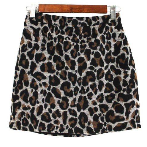 Lovers + Friends  Womens XS Leopard Print Mini Skirt Black Tan Mobwife Edgy