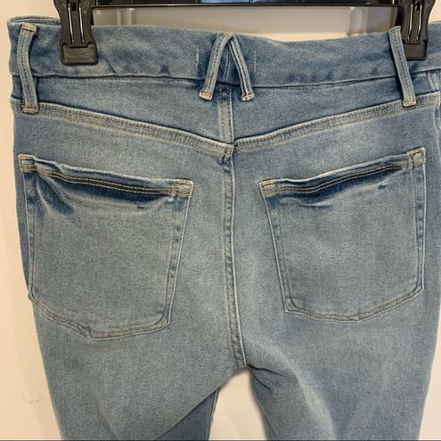 Good American  Good Legs Crop Distressed Jeans in Light Blue  Size 2 / 26 NWT