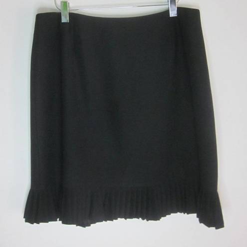 Macy's Style & Co Black Skirt Pleated Hemline Size 12 P