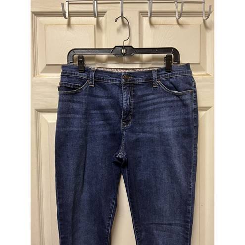 Lee  Womens Skinny Jeans 12 Med Stretchy Fit  Dark Denim & Raw Hem Slimming 33285