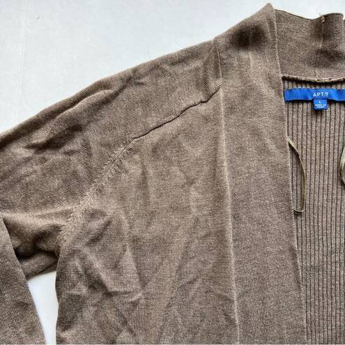 Apt. 9  open front knit cardigan Brown large