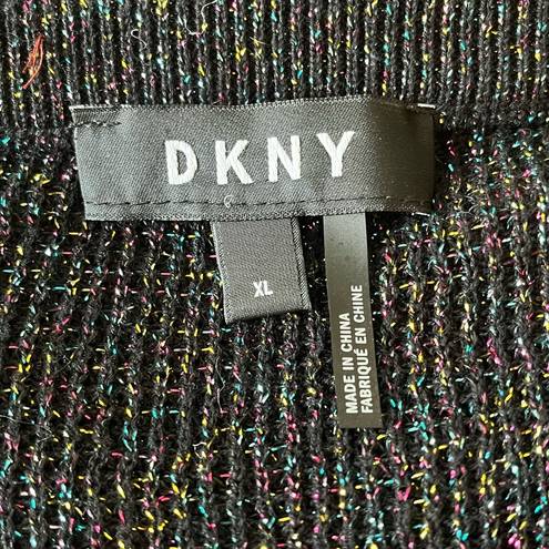 DKNY  Multi-Color Shimmer Ruffle Sleeve Sweater