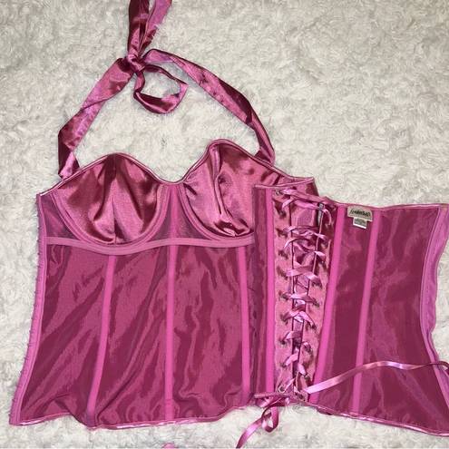 Frederick's of Hollywood  Pink Halter Top Corset Size 38