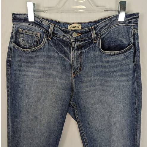 L'Agence  Jeans Milana Low Rise Westwood Crop Straight Raw Hem Distress Wash 30