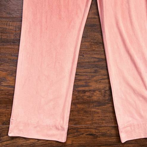 St. John  Sport • vintage pull-on faux suede pants peach coral wide leg leisure