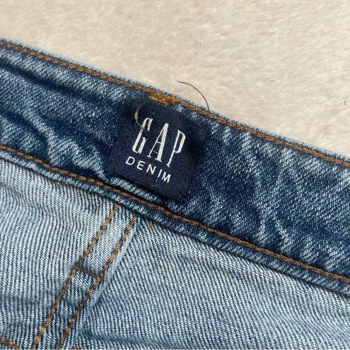 Gap  Girlfriend Raw Frayed Hem Denim Jean Cropped Dark Indigo Women’s Size 26