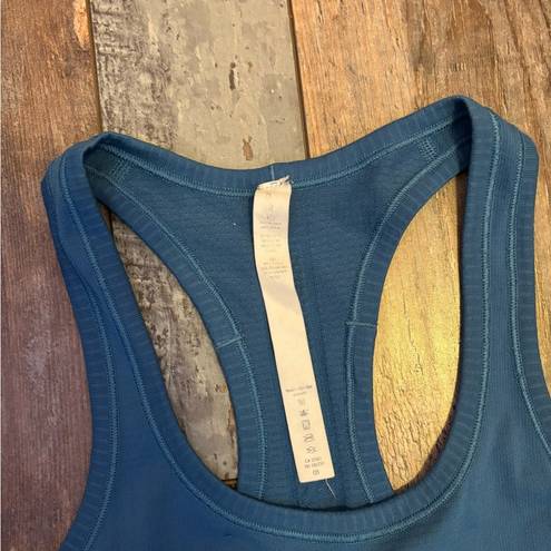 Lululemon  Women Solid Pewter Blue Swiftly Tech Racerback Seamless Tank Top 2