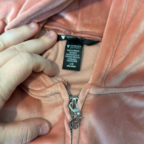 Victoria's Secret Victoria Secret Cropped Velour Track Suit peach orange size L