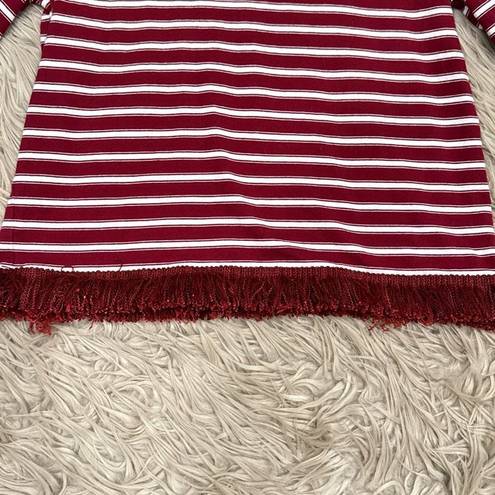 Kate Spade  fringe striped blouse size medium