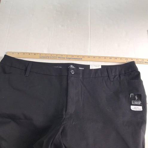 St. John’s Bay St Johns Bay Women's Straight Leg Chino Pants Black Flat Front Plus New 28WS