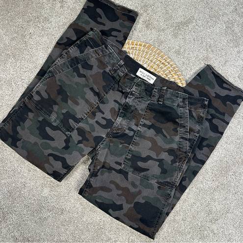 Edge Nili Lotan Jenna Cropped Raw  Hem Military Charcoal Camo Pants Mid Rise 6