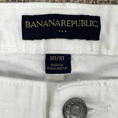 Banana Republic Factory Jeans Women 10/30" White Wide-Leg Flare Mid-Rise Stretch