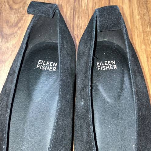 Eileen Fisher  Black Suede Wedge Shoes Women's 9