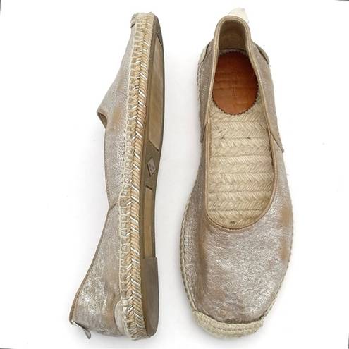 Rag and Bone  Georgie Silver Platinum Espadrille Slip-On Shoe Women’s Size 39.5 | 9