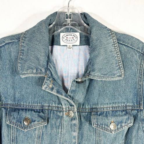 Carolina Blues  Sz Small Denim Jacket Blue Jean Lined Pockets Heavy Button Up 247