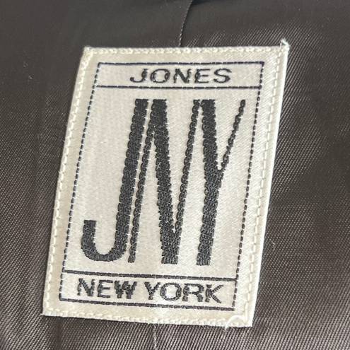 Jones New York Vintage 90s  Gray Brown Wool Cashmere Long Hooded Jacket Sz Large