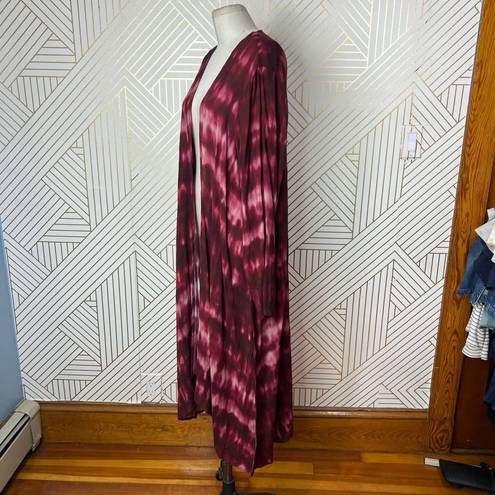 Torrid  Wine Tie Dye Gauze Long Kimono Plus Size 1X