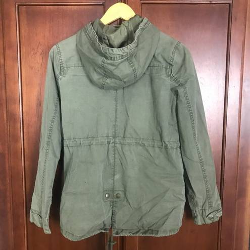 Ambiance Outerwear Green Military Utility Hooded Jacket