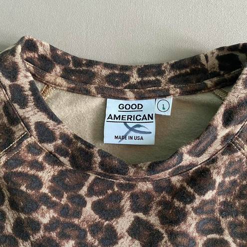 Good American Cheetah Print Crewneck Sweatshirt