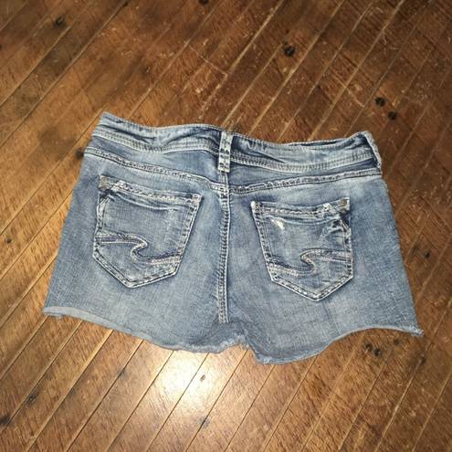 Silver Jeans Silver cutoff denim western shortie shorts