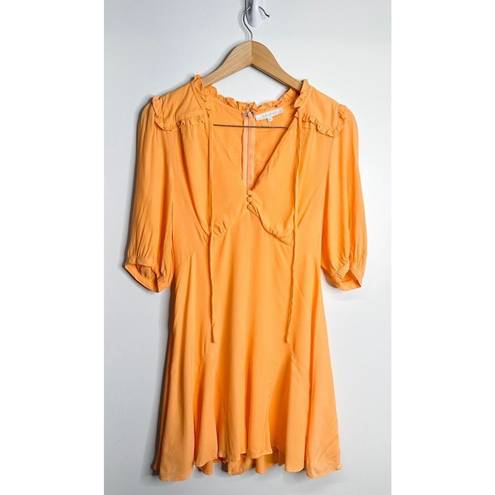 Olivaceous  Romper Womens Orange V Neck Tie Front Size Medium