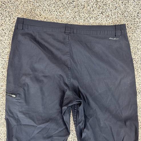 Eddie Bauer Womens Capri Pants Rainier Size 16 Black Cargo Pocket Sun Protection