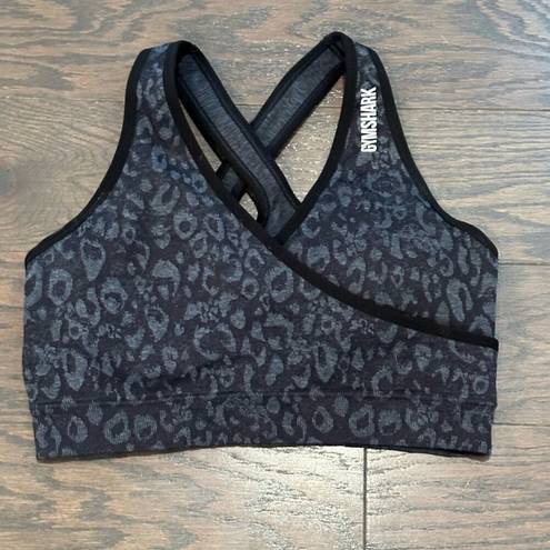 Gymshark  ADAPT ANIMAL SEAMLESS Sports Bra & Leggings Gray-Black Size Large NWOT