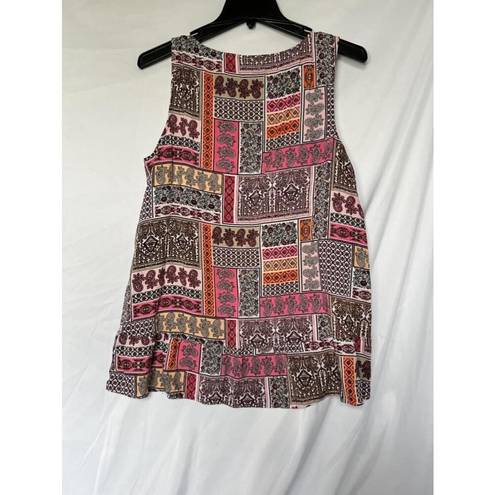 J.Jill  Pink and Orange Paisley Tank Top - Size M