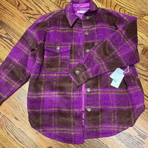 Good American NWT  Thistle plaid Shacket