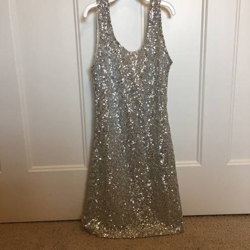 Alythea  silver sequined mini dress size medium