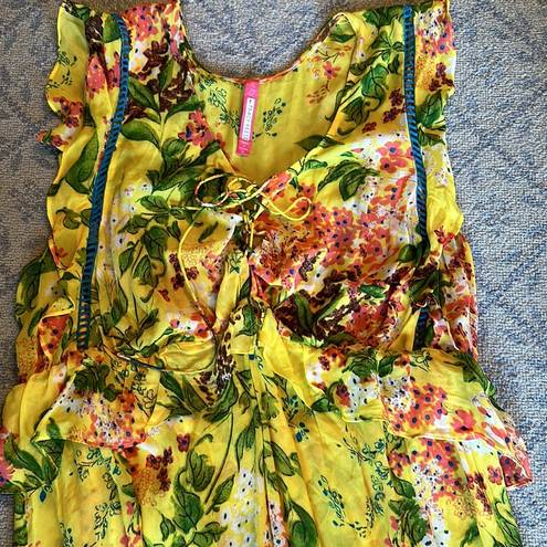 Tracy Reese  Plenty Anthropologie silk flowy dress xl extra large floral sheer