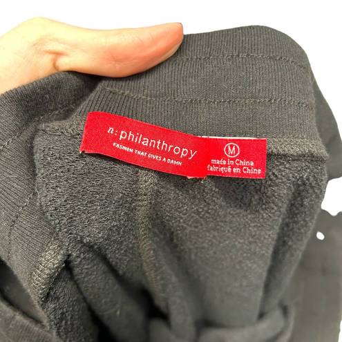n:philanthropy  Rhinestone Distressed Jogger Sweatpants Black Size Medium
