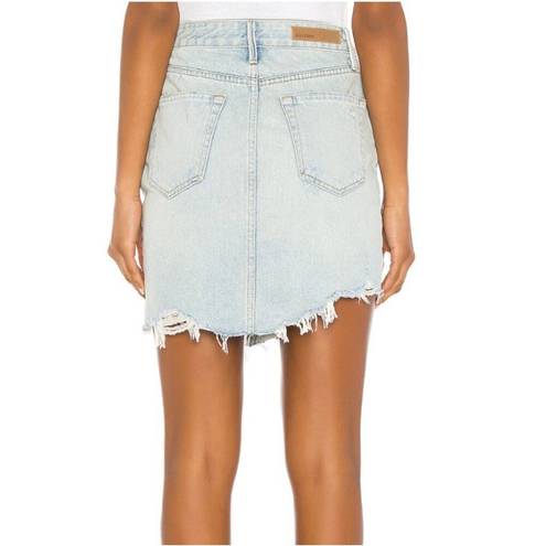 GRLFRND Revolve  Rhoda Ripped Denim Skirt in I Got Mine Lightwash Mini Skirt 28