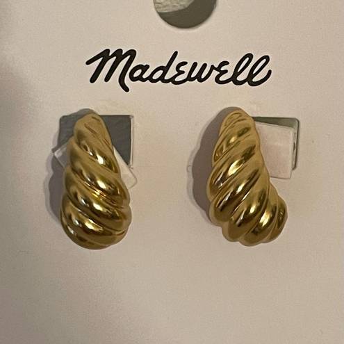 Madewell  Shell Style Gold Rippled Earrings