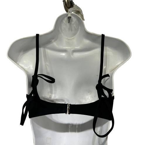 Chelsea28  black tie strap swim top XS