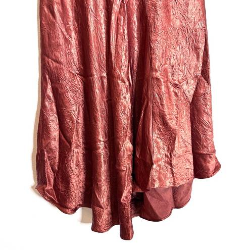 Vince  M Sleeveless Top Skirt Set Copper Crinkle Texture