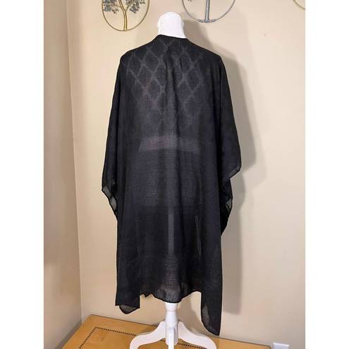 Universal Threads Universal Thread Black Lightweight Open Front Shawl w Arm Holes OSFM