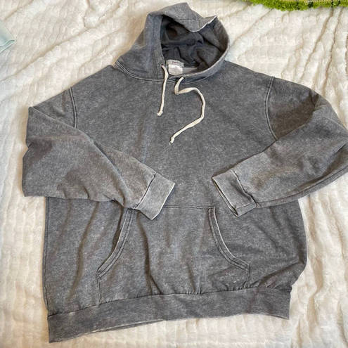 Poof  Faded Grey Pullover Hooded Sweatshirt Small