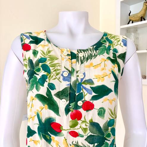 London Fog 80s Fruit Floral print viscose sleeveless top