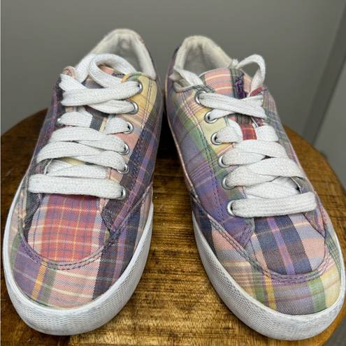 Polo  Brisbane Plaid Tennis Sneaker Size 8