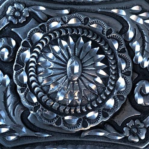 Floral Belt Buckle Ornate Western Cowgirl Layered 3D Design