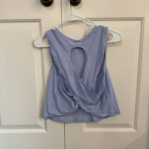 Lululemon  Fast as Light Frilled Tank Blue/Lavender Size 8