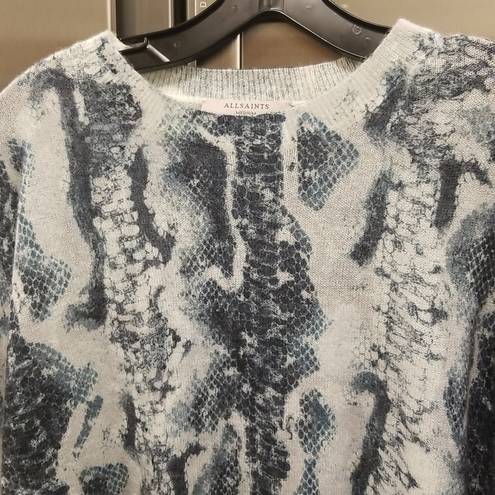 ALLSAINTS 💕💕 Python Jumper Sweater ~ Blue Snakeskin Animal Print Medium M NWT