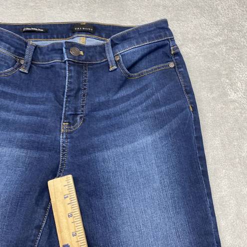 Talbots  Jeans Womens 2 Blue Skinny Slim Ankle Denim Med Wash Mid Rise Distressed