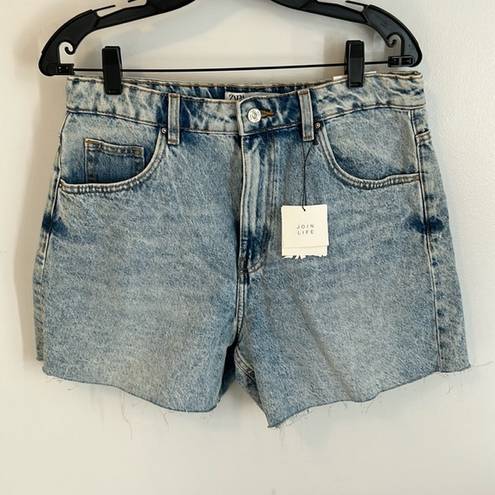 ZARA  High Rise Denim Dad Shorts